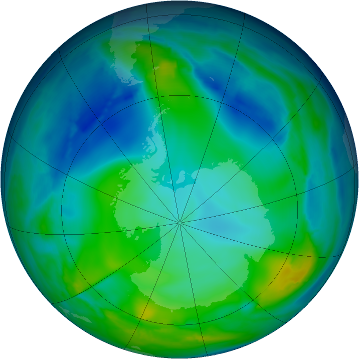 Antarctic ozone map for 27 May 2008